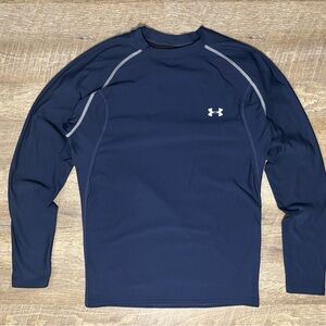 Under Armour Thick Compression Shirt Men’s L Navy Long Sleeve Middle Weight